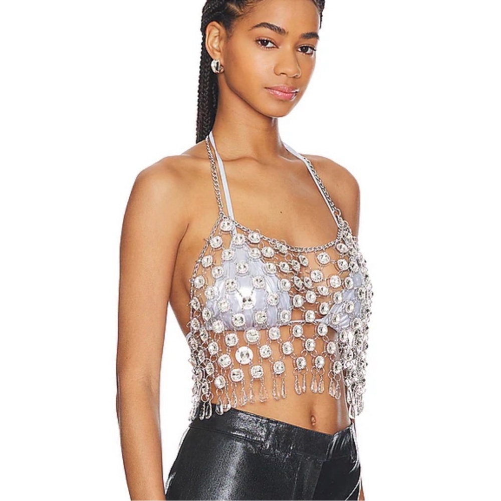 Kelsey Randall REVOLVE Kelsey Chainmail Top in Silver